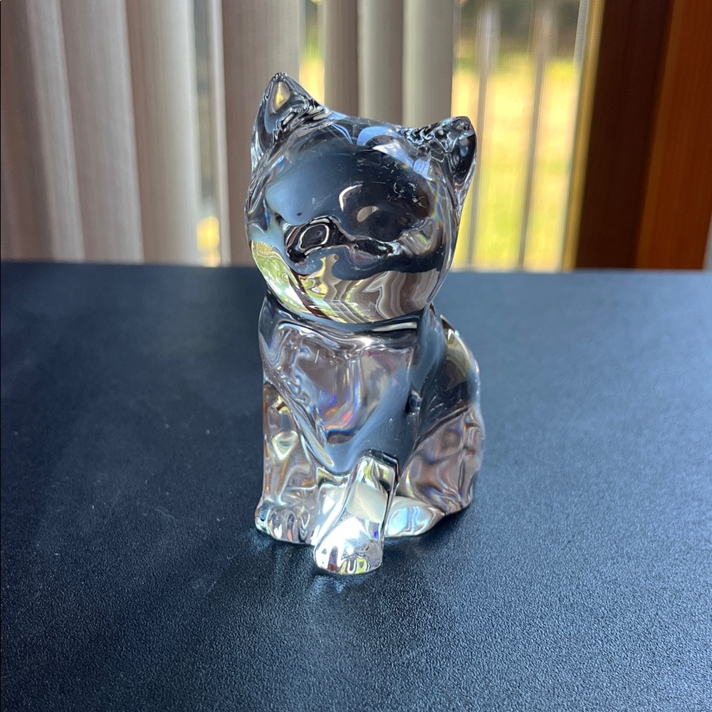 Princess House 25% Lead Crystal Cat Figurine Paperweight